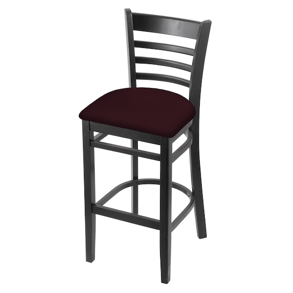 25" Counter Stool, Black Finish, Canter Bordeaux Seat